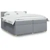 vidaXL Sommier à lattes de lit avec matelas Gris clair 200x200cm Tissu