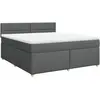 vidaXL Sommier à lattes de lit avec matelas Gris foncé 180x200cm Tissu