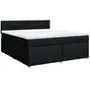 vidaXL Sommier à lattes de lit avec matelas Noir 180x200 cm Tissu