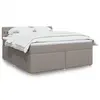 vidaXL Sommier à lattes de lit avec matelas Taupe 180x200 cm Tissu