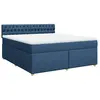 vidaXL Sommier à lattes de lit avec matelas Bleu 180x200 cm Tissu