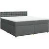 vidaXL Sommier à lattes de lit avec matelas Gris foncé 180x200cm Tissu