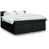 vidaXL Sommier à lattes de lit avec matelas Noir 180x200 cm Tissu