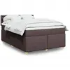 vidaXL Sommier à lattes de lit avec matelas Marron foncé 140x200 cm
