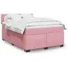 vidaXL Sommier à lattes de lit avec matelas Rose 140x190 cm Velours