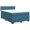 vidaXL Sommier à lattes de lit et matelas Bleu foncé 140x190cm Velours