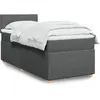 vidaXL Sommier à lattes de lit avec matelas Gris foncé 80x200 cm Tissu