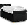 vidaXL Sommier à lattes de lit avec matelas Noir 100x200 cm Tissu