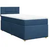 vidaXL Sommier à lattes de lit avec matelas Bleu 90x190 cm Tissu