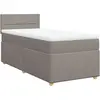 vidaXL Sommier à lattes de lit avec matelas Taupe 100x200 cm Tissu