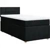 vidaXL Sommier à lattes de lit avec matelas Noir 90x200 cm Tissu