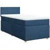 vidaXL Sommier à lattes de lit avec matelas Bleu 90x190 cm Tissu