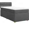 vidaXL Sommier à lattes de lit avec matelas Gris foncé 90x200 cm Tissu