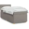 vidaXL Sommier à lattes de lit avec matelas Taupe 90x200 cm Tissu