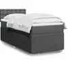vidaXL Sommier à lattes de lit avec matelas Gris foncé 90x200 cm Tissu