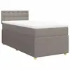 vidaXL Sommier à lattes de lit avec matelas Taupe 90x200 cm Tissu