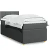 vidaXL Sommier à lattes de lit avec matelas Gris foncé 90x200 cm Tissu