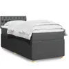 vidaXL Sommier à lattes de lit avec matelas Gris foncé 90x200 cm Tissu