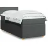 vidaXL Sommier à lattes de lit avec matelas Gris foncé 90x200 cm Tissu