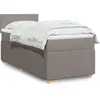 VidaXL Sommier à lattes de lit avec matelas Taupe 90x200 cm Tissu 3287336