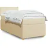 vidaXL Vidaxl Sommier À Lattes De Lit Avec Matelas Crème 90x200 Cm Tissu