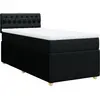 vidaXL Sommier à lattes de lit avec matelas Noir 90x190 cm Tissu