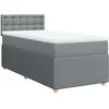 vidaXL Sommier à lattes de lit et matelas Gris clair 90x190 cm Tissu