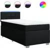 vidaXL Sommier à lattes de lit avec matelas Noir 100x200 cm Tissu
