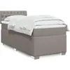 vidaXL Sommier à lattes de lit avec matelas Taupe 90x200 cm Tissu