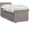 vidaXL Sommier à lattes de lit avec matelas Taupe 90x190 cm Tissu
