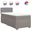 vidaXL Sommier à lattes de lit avec matelas Taupe 90x200 cm Tissu