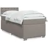 vidaXL Sommier à lattes de lit avec matelas Taupe 90x190 cm Tissu