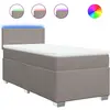 vidaXL Sommier à lattes de lit avec matelas Taupe 90x200 cm Tissu