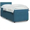 vidaXL Sommier à lattes de lit avec matelas bleu 90x190 cm velours