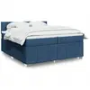 vidaXL Vidaxl Sommier À Lattes De Lit Avec Matelas Bleu 200x200 Cm Tissu