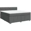 vidaXL Sommier à lattes de lit avec matelas Gris foncé 180x200cm Tissu