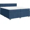 vidaXL Sommier à lattes de lit avec matelas Bleu 200x200 cm Tissu