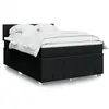 vidaXL Sommier à lattes de lit avec matelas Noir 160x200 cm Tissu