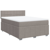 vidaXL Sommier à lattes de lit avec matelas Taupe 160x200 cm Tissu
