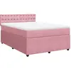 vidaXL Sommier à lattes de lit avec matelas Rose 160x200 cm Velours