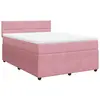 vidaXL Sommier à lattes de lit avec matelas Rose 160x200 cm Velours