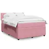 vidaXL Sommier à lattes de lit avec matelas Rose 140x200 cm Velours