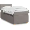 vidaXL Sommier à lattes de lit avec matelas Taupe 90x190 cm Tissu