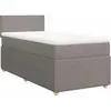 vidaXL Vidaxl Sommier À Lattes De Lit Avec Matelas Taupe 90x190 Cm Tissu