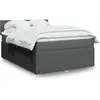 vidaXL Sommier à lattes de lit avec matelas Gris foncé 160x200cm Tissu