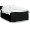 vidaXL Sommier à lattes de lit avec matelas Noir 140x200 cm Tissu