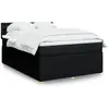vidaXL Sommier à lattes de lit avec matelas Noir 140x200 cm Tissu