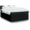 vidaXL Sommier à lattes de lit avec matelas Noir 140x200 cm Tissu