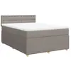 vidaXL Sommier à lattes de lit avec matelas Taupe 140x200 cm Tissu