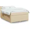 vidaXL Sommier à lattes de lit avec matelas Crème 140x190 cm Tissu